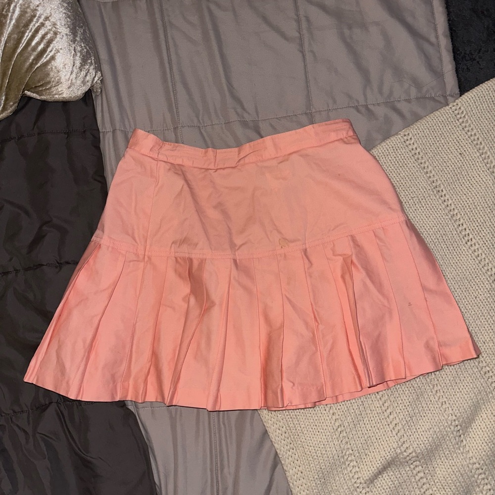 80s pink pleated tennis mini skirt